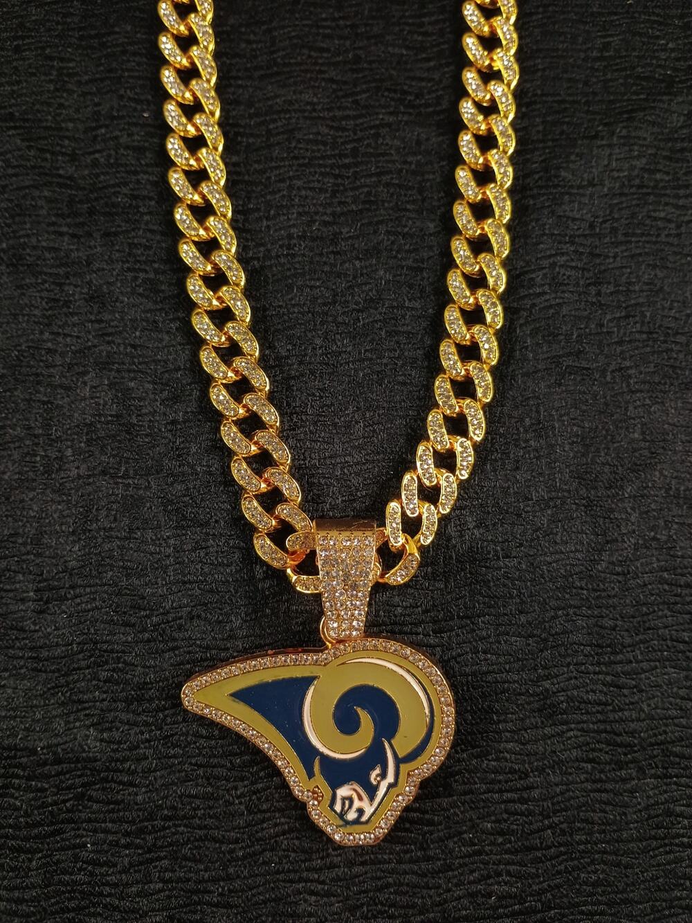 LA Los Angeles Rams Necklace Pendant Chain Link NFL Football Hip Hop Jewelry